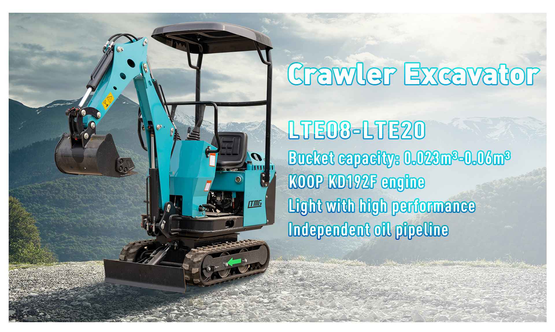 crawler excavator with free bucket