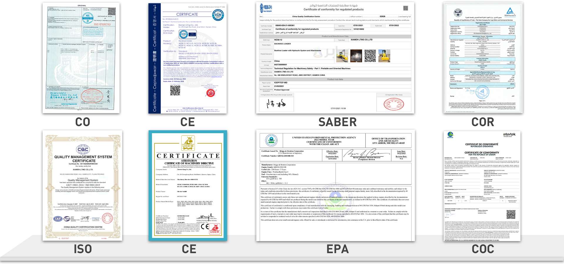 Backhoe loder certificate