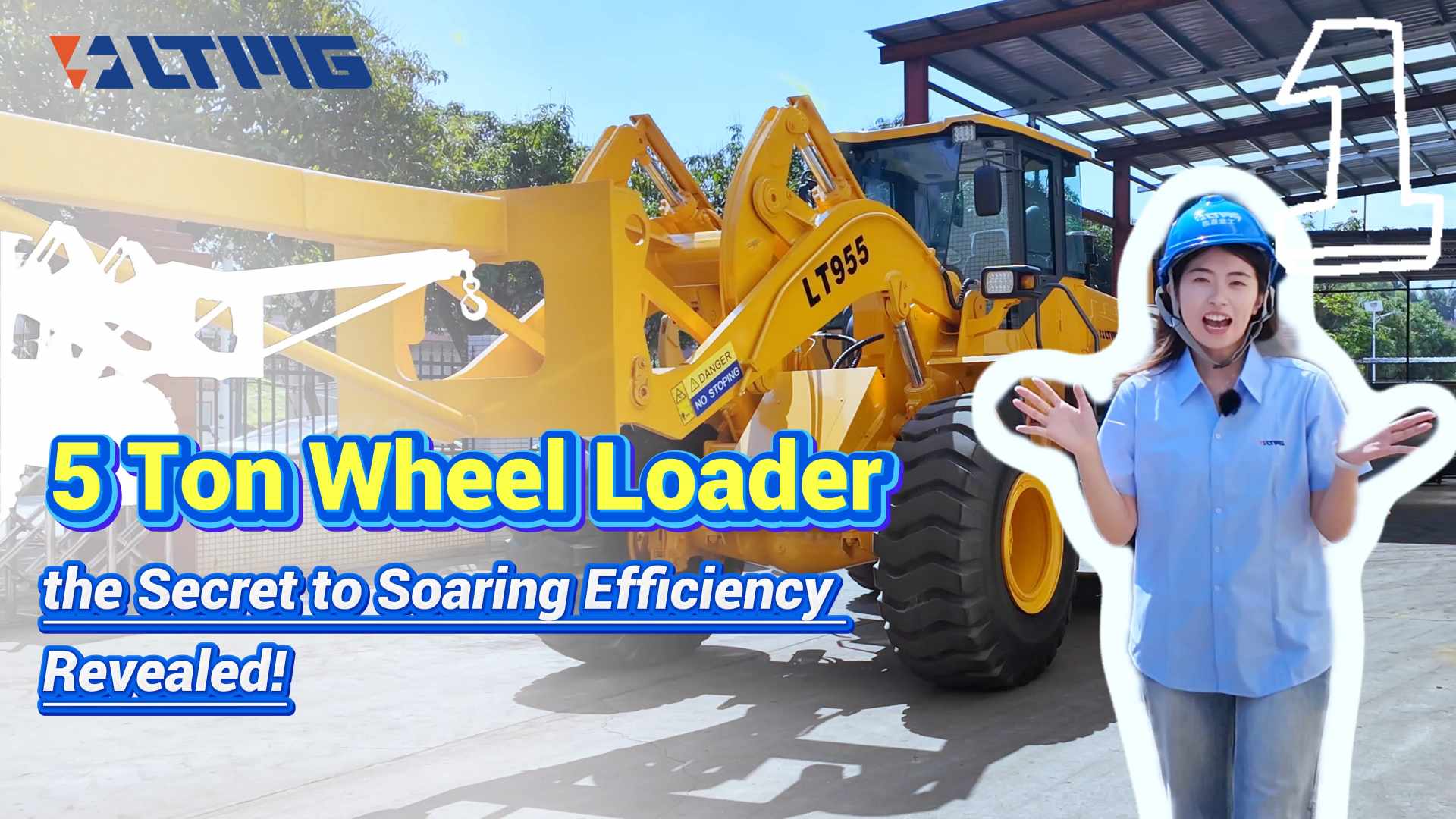 Radlader LT955 – 5 Tonnen Leistung mit einem Materialtransportarm