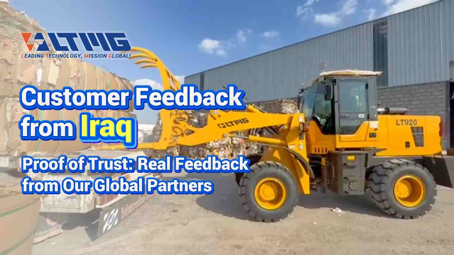LT920-Lader mit Greiferanbaugerät im Irak – Abfallhandhabung mit Leichtigkeit