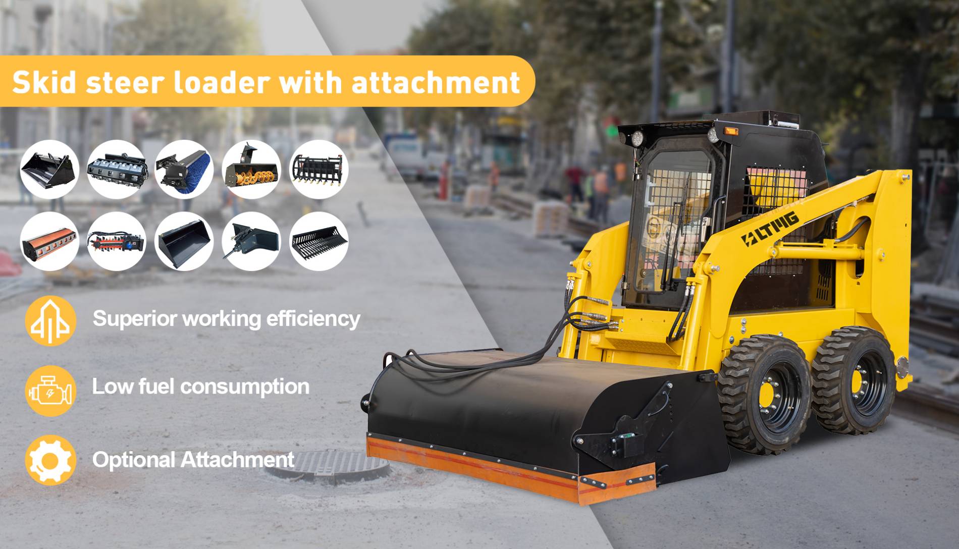 skid steer loader with attachments